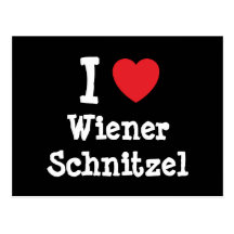 Liebe I Dackelschnitzel-Herz T-Shirt Postkarte