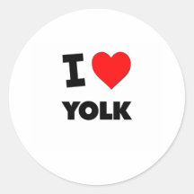 Liebe I Eigelb Runder Sticker