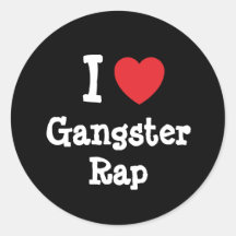 Liebe I Gangster-Rapherzgewohnheit personalisiert Aufkleber