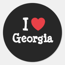Liebe I Georgia-Herz T-Shirt Runder Sticker