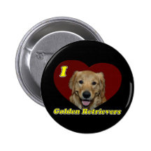 Liebe I goldene Retriever Anstecknadelbuttons