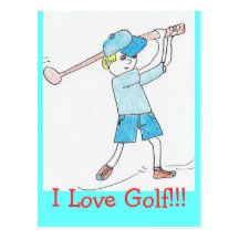 Liebe I Golf-Postkarte