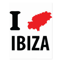 Liebe I Ibiza Konturnikone Postkarte
