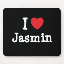 Liebe I Jasmin-Herz T-Shirt Mauspads