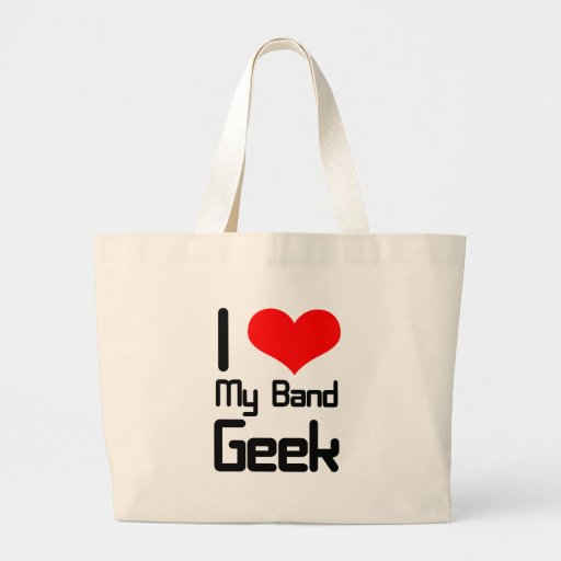 Liebe I mein Band Geek Leinentaschen