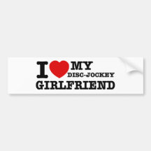 Liebe I meine Discjockeyfreundin Auto Sticker
