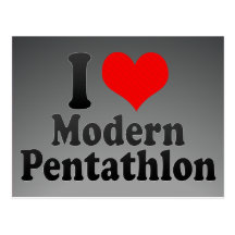 Liebe I moderner Pentathlon Postkarte