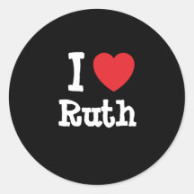 Liebe I Ruth-Herz T-Shirt Runde Sticker