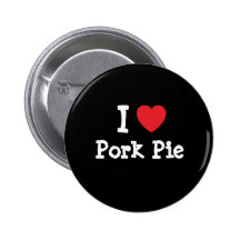 Liebe I Schweinefleisch-Tortenherz T-Shirt Button