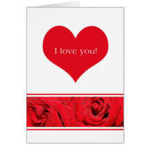 Liebe I Sie rote Herz-Rosengrenze Valentine´s Grußkarten