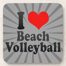 Liebe I Strand-Volleyball Drink Untersetzer