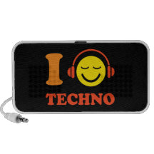 Liebe I techno Musiksmiley Gekritzel-Lautsprecher