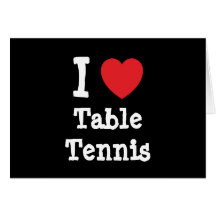 Liebe I Tischtennis-Herzgewohnheit personalisiert Grußkarten