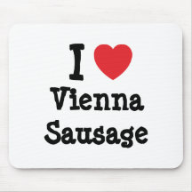 Liebe I Wiener Würstchen Herz T-Shirt Mousepad