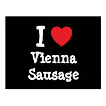 Liebe I Wiener Würstchen Herz T-Shirt Postkarte