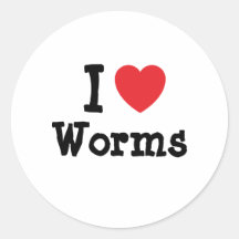 Liebe I Worms die personalisierte Herzgewohnheit Runder Aufkleber