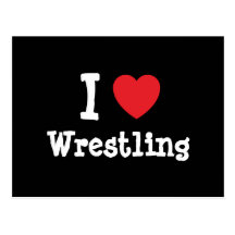 Liebe I Wrestling-Herzgewohnheit personalisiert Postkarte