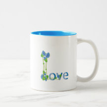 Liebe in den blauen Blumen Teetassen