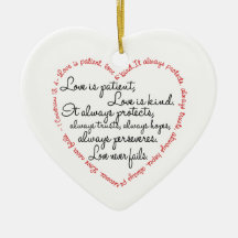 Liebe ist geduldiges Wort-Herz Weihnachtsornament