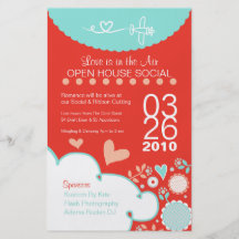 Liebe ist im Luft-offenes Haus-Flyer