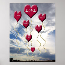 Liebe ist in den Luft-blauer Himmel-Wolken Plakate