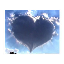 Liebe ist in der Luft: Herz-geformte Wolke: Weddin Postkarten