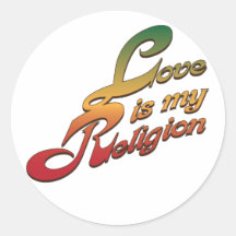 Liebe ist meine Religion Runder Sticker