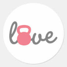 Liebe Kettlebell Rosa Aufkleber