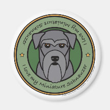 Liebe mein MiniaturSchnauzer Kühlschrankmagnete