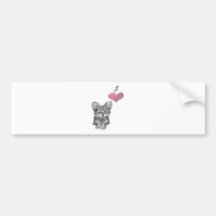 Liebe niedliche Yorkie Hundekunst mit Herzen 3D Auto Sticker