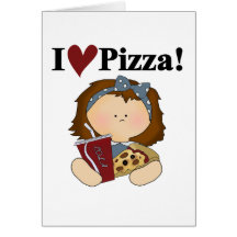 Liebe-Pizza-T-Shirts und Geschenke des Mädchen-I Karte