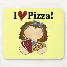 Liebe-Pizza-T-Shirts und Geschenke des Mädchen-I Mousepad