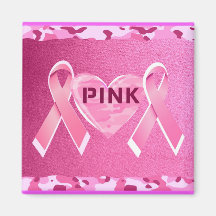 LIEBE-ROSA CAMOUFLAGE-BÄNDER UND HERZ-DRUCK MAGNETS