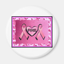 LIEBE-ROSA CAMOUFLAGE UND ROSA BAND-DRUCK MAGNETS