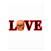 Liebe-rote Schädel-Orange die MUSEUM Zazzle Gesche Postkarte