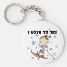 Liebe Ski zu fahren - Mädchen-T-Shirts und Geschen Schlüsselbänder