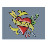 Liebe-Tätowierung - Postkarte