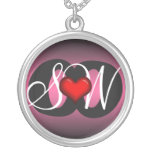 Liebe-u. Freundschafts-Herz-Rosa-Dunkelheits-Halsk