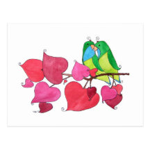 Liebe-Vögel Postkarte