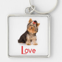 Liebe-Yorkshire-Terrier-Welpen-Hundeschlüsselkette Schlüsselanhänger