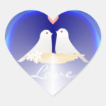 Liebeherz mit kleinem Vögel Aufkleber