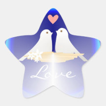 Liebeherz mit kleinem Vögel Aufkleber