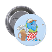 Lil blaues Elefant-Golf spielen Buttons