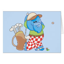 Lil blaues Elefant-Golf spielen Karten
