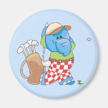 Lil blaues Elefant-Golf spielen Magnete