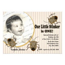Lil Stinker-1. Geburtstag Personalisierte Ankündigungskarte
