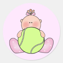 Lil Tennis-Baby Runder Sticker