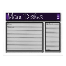 Lila Akzent-kundenspezifische Rezept-Karte Postkarte
