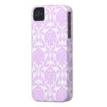 Lila Damast-Muster iPhone 4 Case-Mate Hüllen