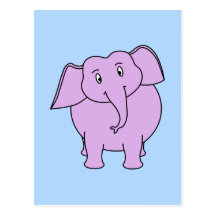 Lila Elefant. Cartoon Postkarten